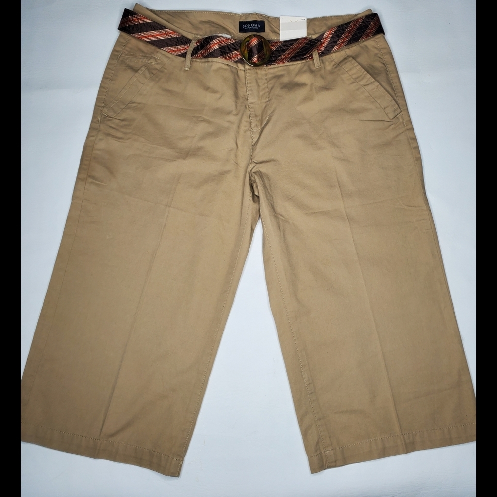 New Sonoma Tan Capri Pants Size 14